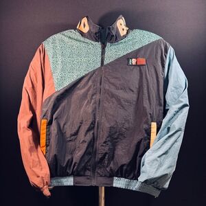 Brain Dead Prince Track Jacket Mens Large Colorblock Multi Color Zip Windbreaker